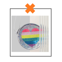 zilveren paillettentas hartje